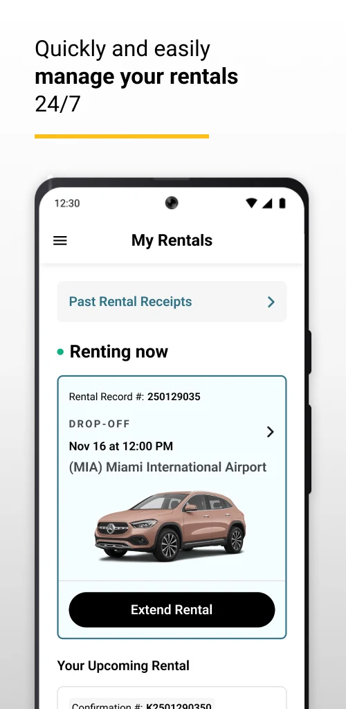 Hertz Rent-a-Car screenshot