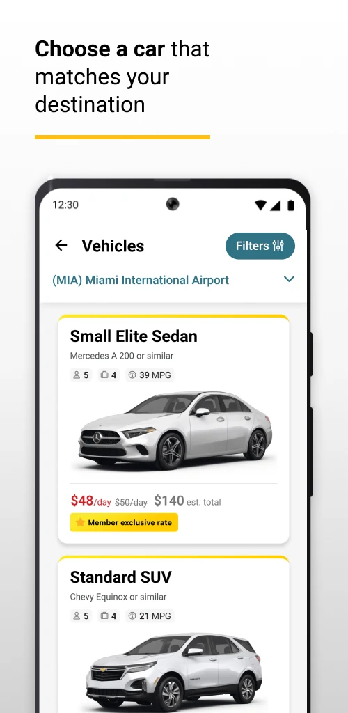 Hertz Rent-a-Car screenshot